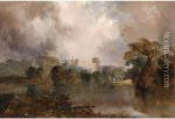 Windsor Castle Oil Painting - Thomas Moran