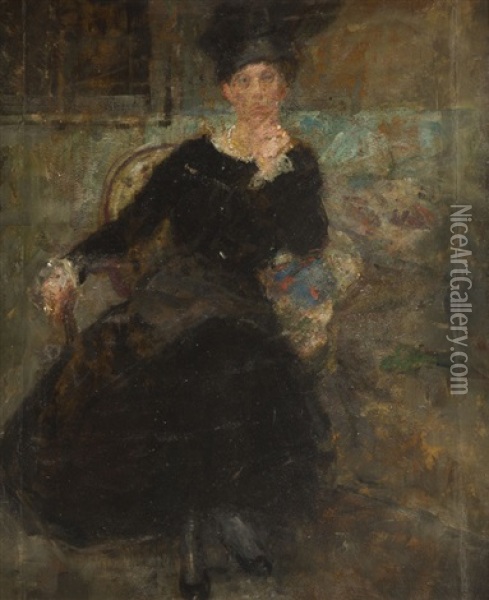 Portrait Of Blanche Mazier Oil Painting - Olga Boznanska