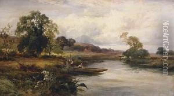 On The River Oil Painting - John Horace Hooper