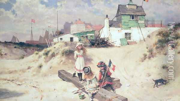 Beach scene in Ostend Oil Painting - William Stephen Coleman