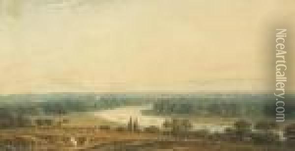 The Thames From Richmond Oil Painting - John Varley