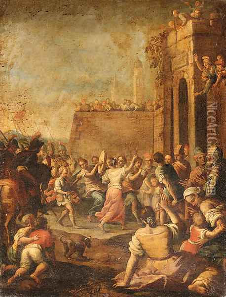 The Triumphal Entry of David into Jerusalem Oil Painting - Italian School