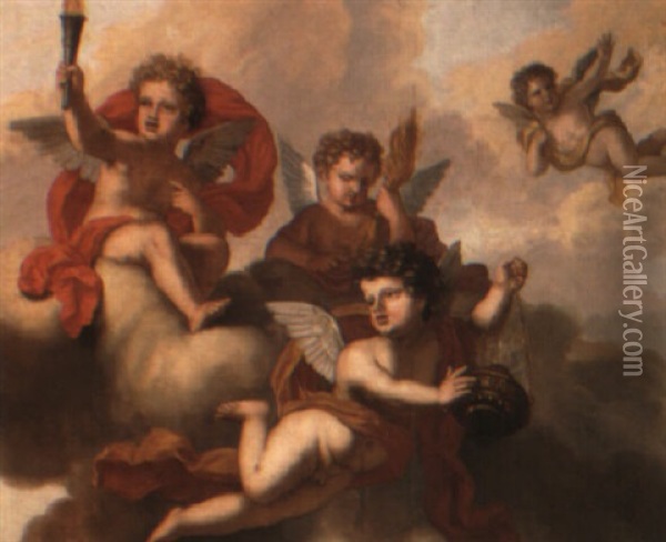 The Four Seasons Oil Painting - Augustus (Snip) Terwesten