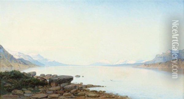 Motiv Fran Norrland Oil Painting - Olaf Jonas Grafstrom