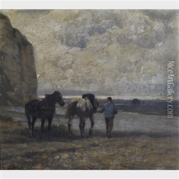 Sea Coast, Dieppe Oil Painting - William Edward Norton