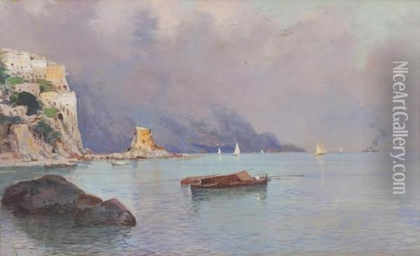 Costiera Amalfitana Oil Painting - Oscar Ricciardi