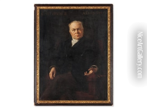 Portrait Kuno Fischer Oil Painting - Caspar Ritter