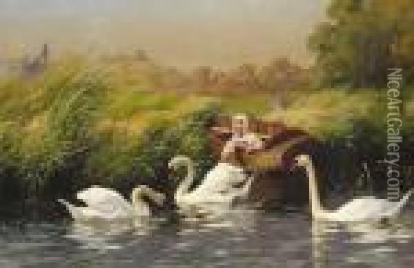 A Water Picnic Oil Painting - Frank Percy Wild