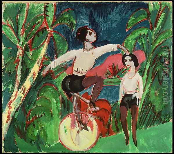 Unicycle Rider Oil Painting - Ernst Ludwig Kirchner