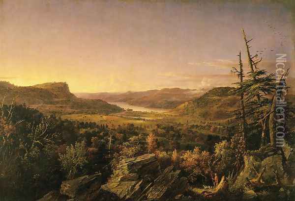 View of Greenwood Lake, New Jersey Oil Painting - Jasper Francis Cropsey