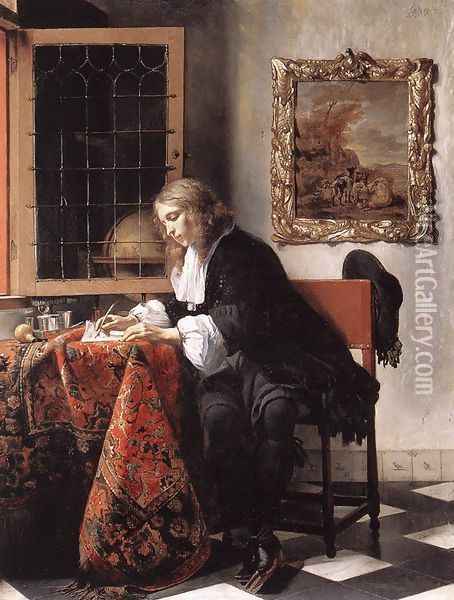 Man Writing a Letter 1662-65 Oil Painting - Gabriel Metsu