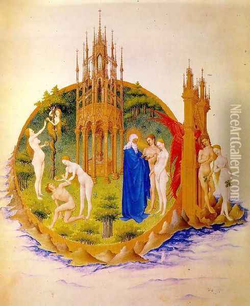 The Fall and the Expulsion from Paradise Oil Painting - Limbourg Brothers