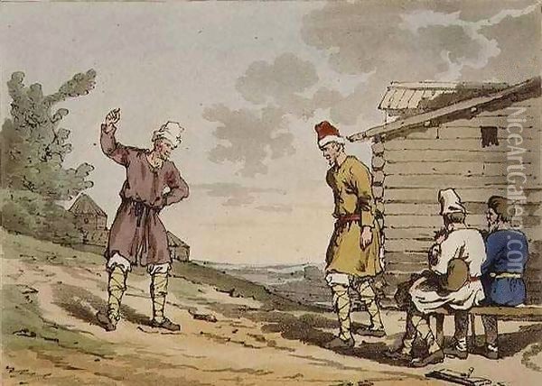 Polish Dance, plate 96 from Volume III of 'The Manners, Customs and Amusements of the Russians' Oil Painting - John Augustus Atkinson