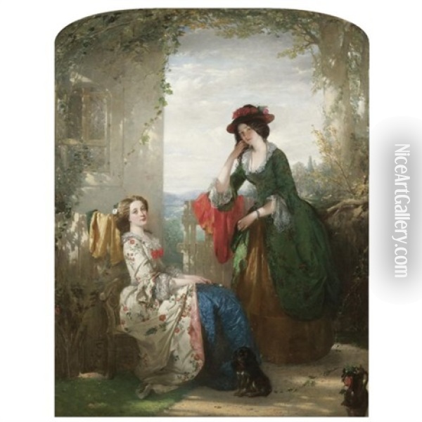 Sophia And Olivia From The Vicar Of Wakefield Oil Painting - Thomas Faed