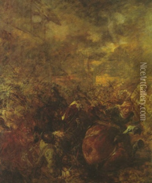 Reiterschlacht Oil Painting - Wilhelm Von Diez