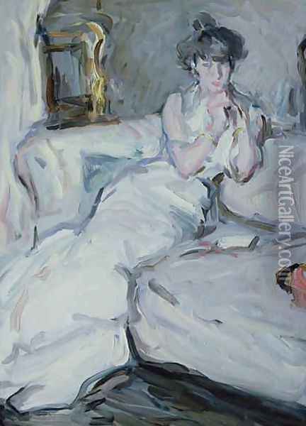 The Girl in White Oil Painting - Samuel John Peploe