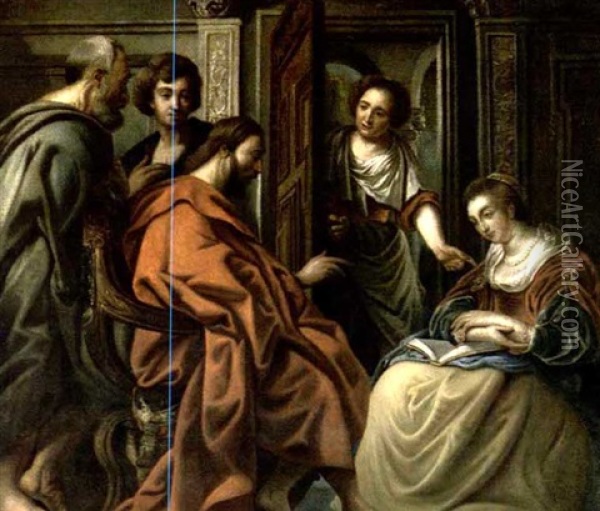 Le Christ Et Marthe Oil Painting - Jacob Jordaens