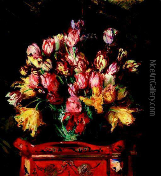 Les Tulipes Oil Painting - Jacques-Emile Blanche