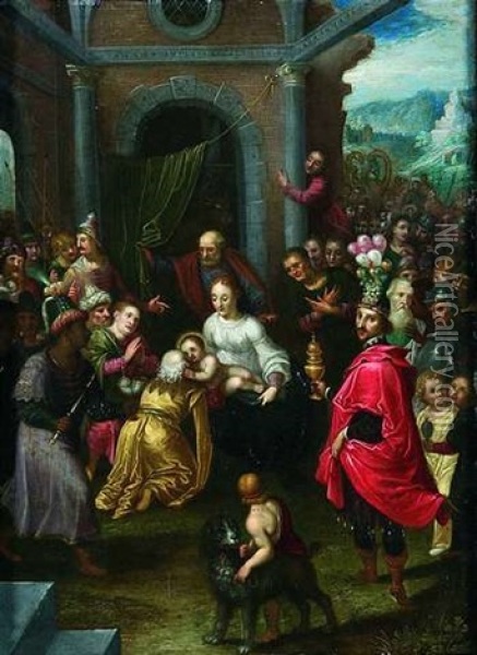 Die Anbetung Der Hirten Oil Painting - Cornelis de Baellieur the Elder