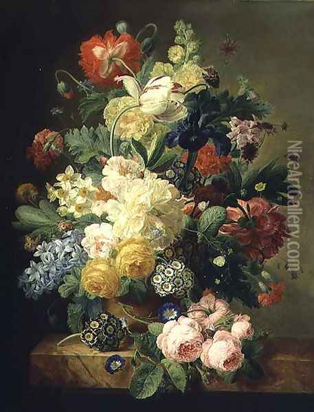 Vase of flowers Oil Painting - Melanie de Comolera