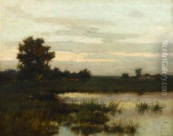 Marsh At Dawn Oil Painting - John Francis Murphy