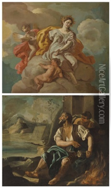 Allegory Of Summer; And Allegory Of Winter Oil Painting - Francesco de Mura
