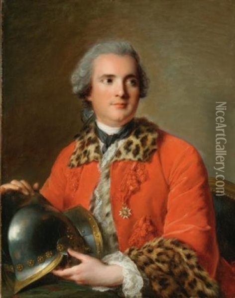 Portrait Of Jean Victor De Rochechouart, Duc De Mortemart, In The Ceremonial Dress Of A Colonel Of The Order Of Saint Louis Oil Painting - Jean Marc Nattier