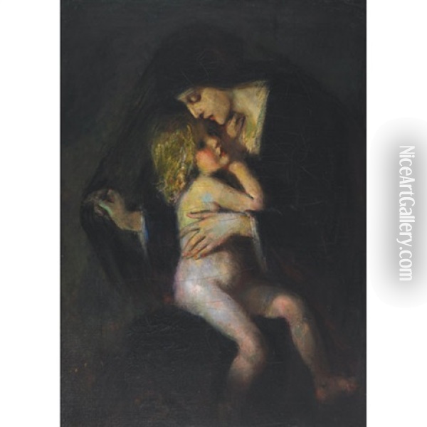 Night And The Child Oil Painting - Laura Adeline Muntz