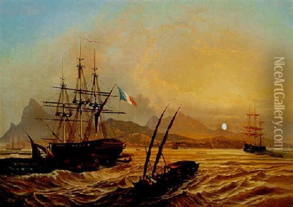Vue De La Baie De Rio De Janeiro Oil Painting - Leon Jean-Baptiste Sabatier