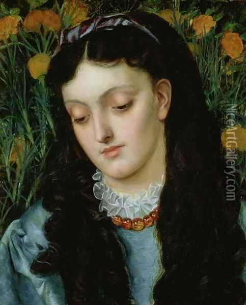 The Beautiful Wallflower, 1870 Oil Painting - Emma Sandys