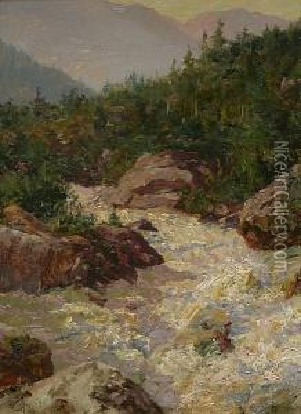 Raging Torrent Oil Painting - Walter Launt Palmer