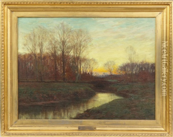 Sunset Landscape Oil Painting - William Merritt Post