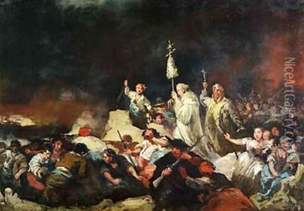The Siege of Saragossa Oil Painting - Eugenio Lucas y Padilla