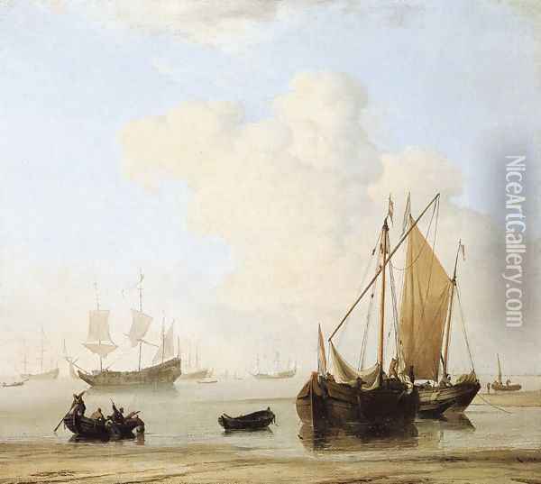 A Calm Oil Painting - Willem van de Velde the Younger