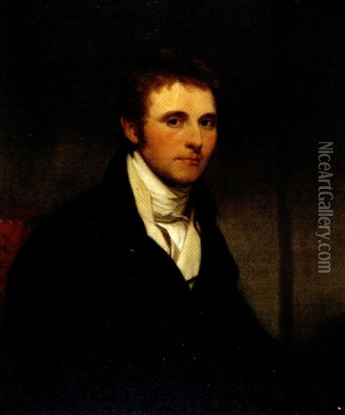 Portrait Of John Lovett Oil Painting - Lemuel Francis Abbott