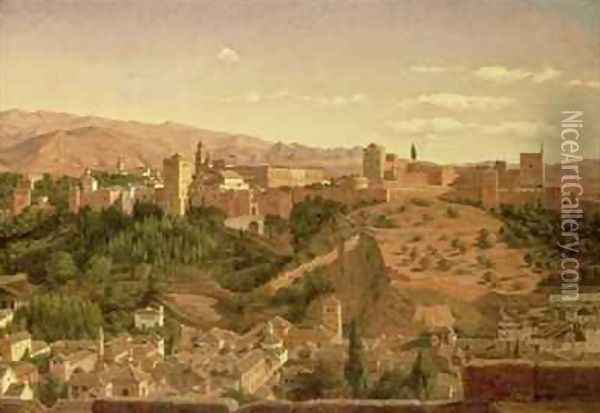 A View of Granada Oil Painting - Heinrich Hansen