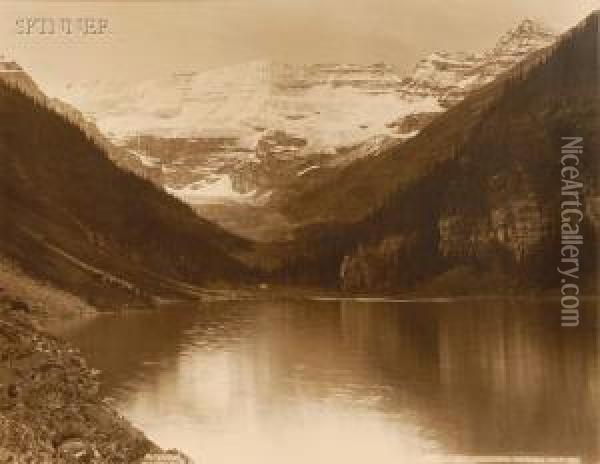 Lake Louise And Victoria Glacier. Oil Painting - William Mcfarlane Notman