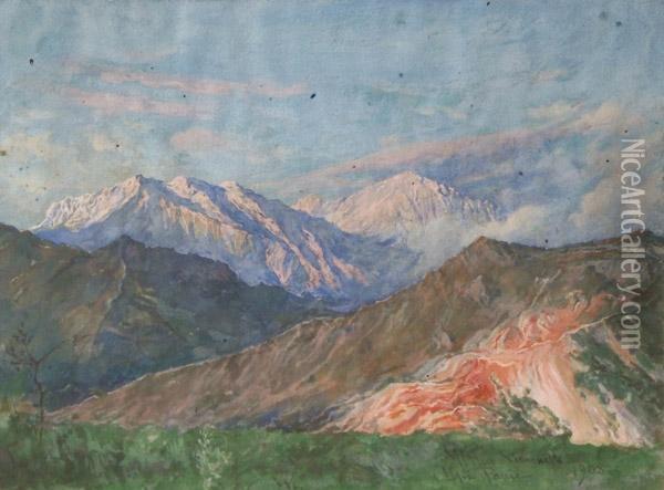 Veduta Delle Alpi Panie Oil Painting - Attilio Simonetti