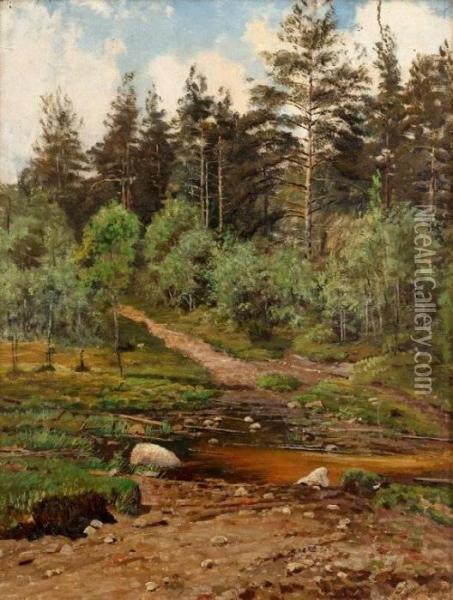 Woodlands With Stream Oil Painting - Ivan Shishkin