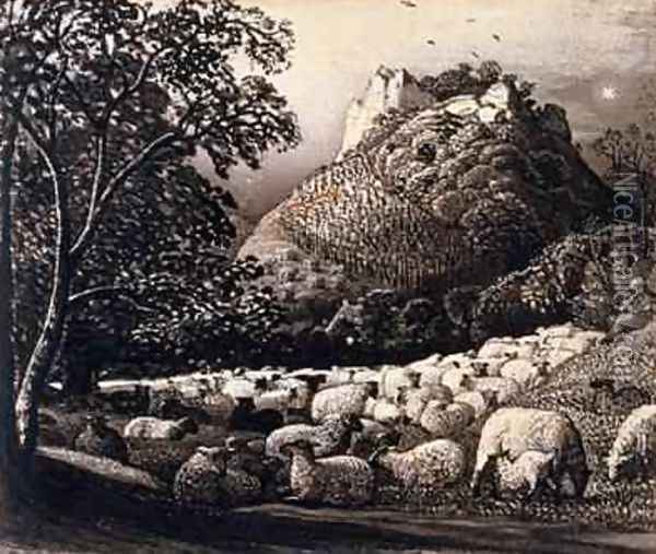 The Flock and the Star Oil Painting - Samuel Palmer
