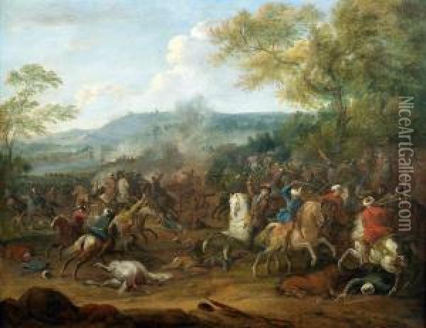 Reiterschlacht Zwischen Turken Und Christen Oil Painting - Joseph Parrocel