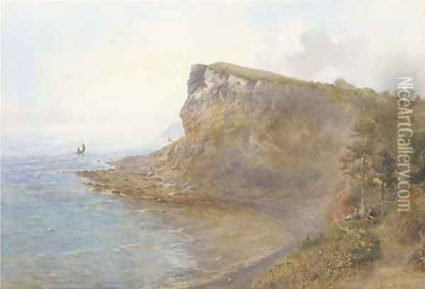 Seaton Bay, Devon Oil Painting - Arthur W. Perry
