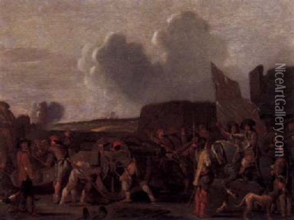 Soldaten Und Feldherr Oil Painting - Jacques Courtois