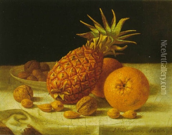 Oranges And Pineapple Oil Painting - John F. Francis