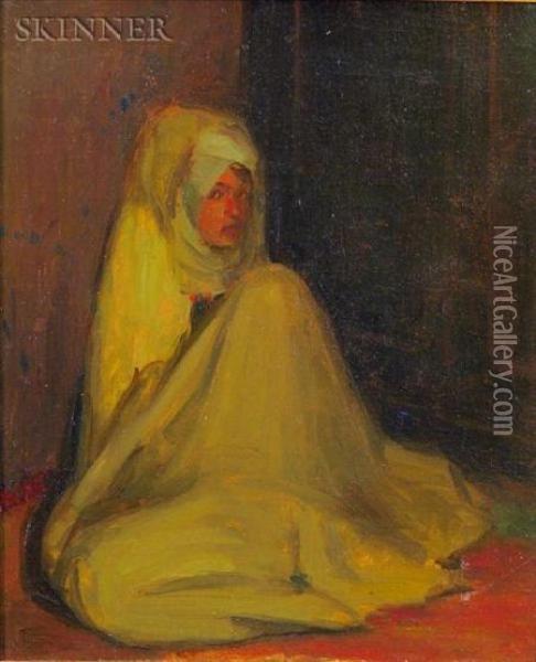 Seated North African Oil Painting - Robert Henry Logan