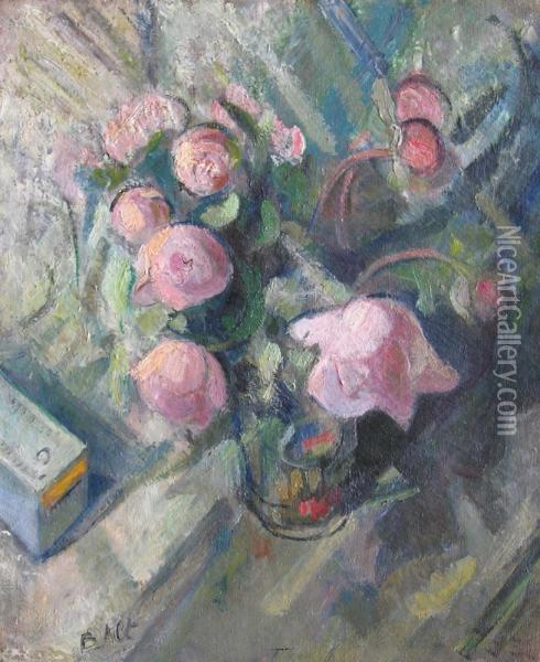 Bouquet De Pivoines Roses Oil Painting - Bernard Altschuler