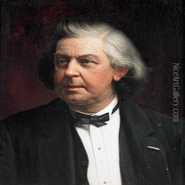 Portrait Of Thecomposer Niels W Oil Painting - Ludvig Grundtvig