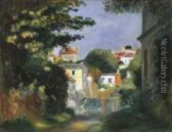 Maison Et Personnage Dans Les Arbres Oil Painting - Pierre Auguste Renoir