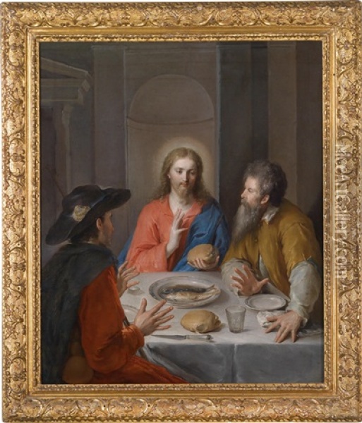 Das Gastmahl Zu Emmaus Oil Painting - Antonio Verrio