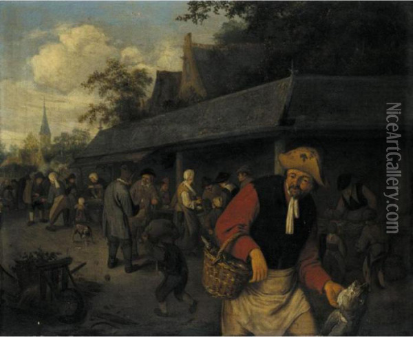 Fisherman Oil Painting - Adriaen Jansz. Van Ostade